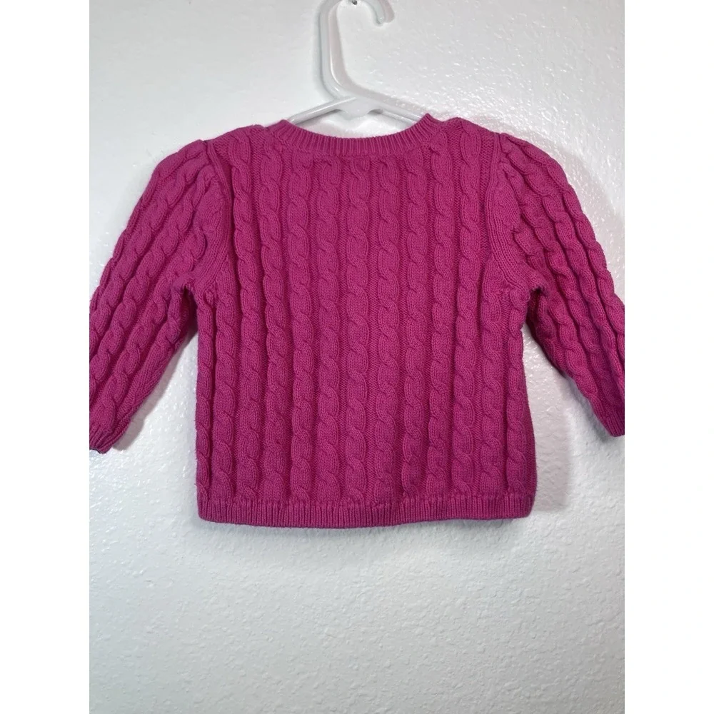 Vintage Gymboree 2008 Cable Knit Cardigan‎ Sweater 6-12 Months Y2K Ladybug